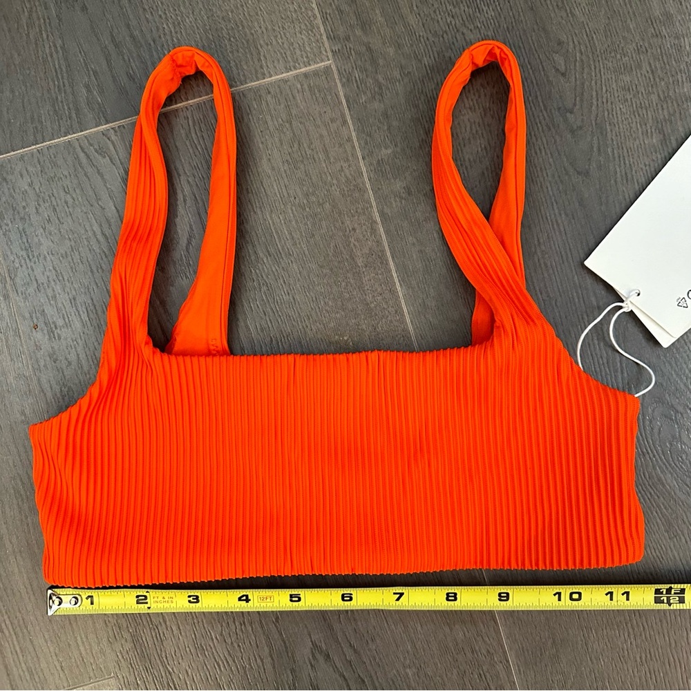 Orange Ribbed Bikini Top - - Picture 7 of 9